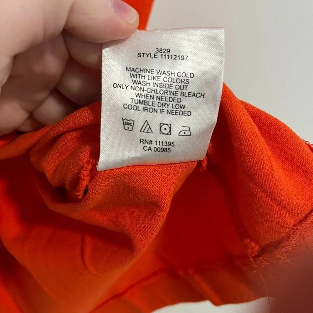 Tory Burch Orange Ruffle Polo Top